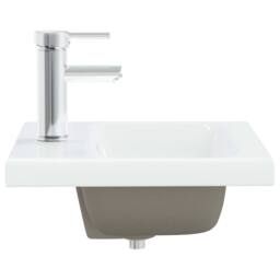 Berkfield Home Built-in Basin with Faucet 42x39x18 cm Ceramic White - Size: 42 x 39 x 18 cm - thumbnail 4
