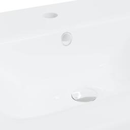 Berkfield Home Built-in Basin with Faucet 42x39x18 cm Ceramic White - Size: 42 x 39 x 18 cm - thumbnail 9