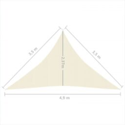 Berkfield Home Sunshade Sail 160 g/m ² Cream 3.5x3.5x4.9 m HDPE in Beige - thumbnail 6