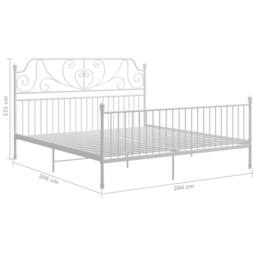 Berkfield Home Bed Frame White Metal 200x200 cm - thumbnail 6