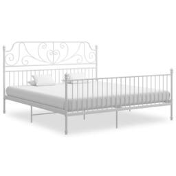 Berkfield Home Bed Frame White Metal 200x200 cm - thumbnail 2
