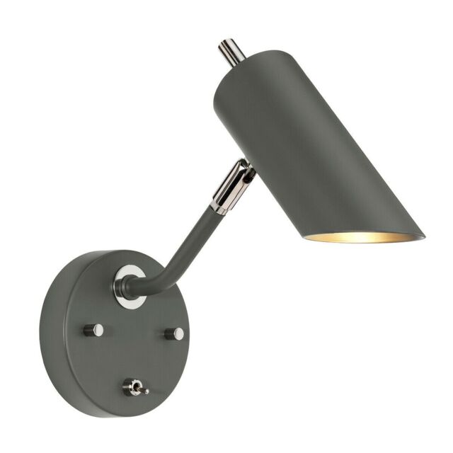 Loops Wall Light Sconce Dark Grey Highly Polished Nickel Finish LED E27 8W Bulb in Metallics