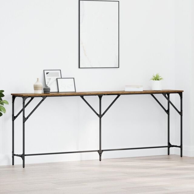 Berkfield Home Console Table Old Wood 200x29x75 cm Engineered Wood in Brown - Size: 200 x 29 x 75 cm
