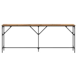 Berkfield Home Console Table Old Wood 200x29x75 cm Engineered Wood in Brown - Size: 200 x 29 x 75 cm - thumbnail 4