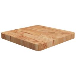 Berkfield Home Square Table Top Light Brown 40x40x4cm Treated Solid Wood Oak - Size: 40 x 40 x 4 cm - thumbnail 2