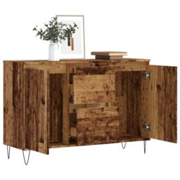 Berkfield Home Sideboard Old Wood 104x35x70 cm Engineered Wood in Brown - Size: 104 x 35 x 70 cm - thumbnail 3