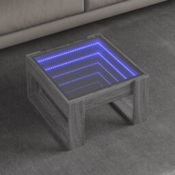 Berkfield Home Coffee Table with Infinity LED Grey Sonoma 50x53x30 cm - Size: 50 x 53 x 30 cm - thumbnail 1