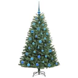 Berkfield Home Artificial Hinged Christmas Tree Green 150 cm PVC & Metal - thumbnail 4