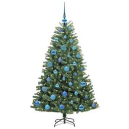 Berkfield Home Artificial Hinged Christmas Tree Green 150 cm PVC & Metal - thumbnail 3