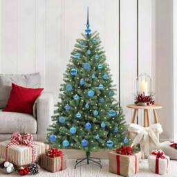 Berkfield Home Artificial Hinged Christmas Tree Green 150 cm PVC & Metal - thumbnail 1