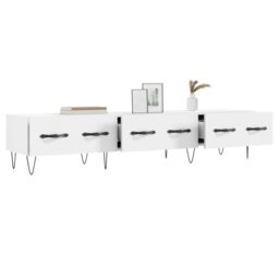 Berkfield Home TV Cabinet White 150x36x30 cm Engineered Wood - Size: 150 x 36 x 30 cm - thumbnail 4