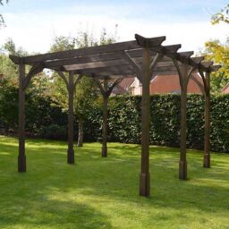 Rutland County Garden Furniture Ltd Premium Pergola 6 Post - L480 x W480 x H270 cm - Rustic Brown - thumbnail 2