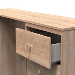 Ready Assembled 2 U Memphis 6 Drawer Kneehole Desk (Ready Assembled) in Light Oak - thumbnail 5