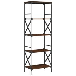 Berkfield Home Bookcase 5-Tier Brown Oak 59x35x171 cm Engineered Wood - Size: 59 x 35 x 171 cm - thumbnail 2