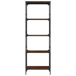 Berkfield Home Bookcase 5-Tier Brown Oak 59x35x171 cm Engineered Wood - Size: 59 x 35 x 171 cm - thumbnail 4