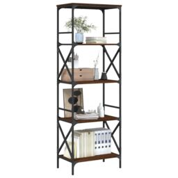 Berkfield Home Bookcase 5-Tier Brown Oak 59x35x171 cm Engineered Wood - Size: 59 x 35 x 171 cm - thumbnail 3