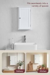 Home Discount Bath Vida Priano 1 Door Wall Cabinet With Shelves Bathroom Storage 500 x 300 x 140 mm in White - thumbnail 6