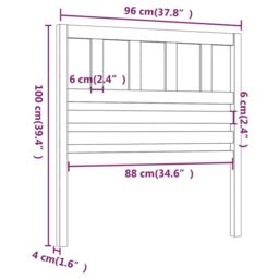 Berkfield Home Bed Headboard Grey 96x4x100 cm Solid Wood Pine - Size: 96 x 4 x 100 cm - thumbnail 5