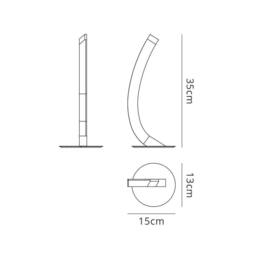 Netlighting On Table Lamp Right 5W LED 3000K 500lm Polished Chrome Frosted Acrylic in Silver - thumbnail 2