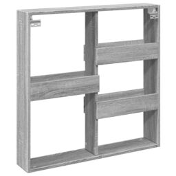 Berkfield Home Wall Cabinet Grey Sonoma 80x15x80 cm Engineered Wood - Size: 80 x 15 x 80 cm - thumbnail 6
