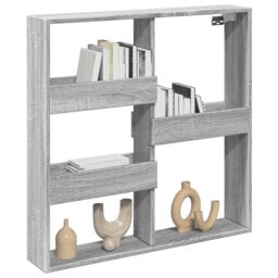 Berkfield Home Wall Cabinet Grey Sonoma 80x15x80 cm Engineered Wood - Size: 80 x 15 x 80 cm - thumbnail 3