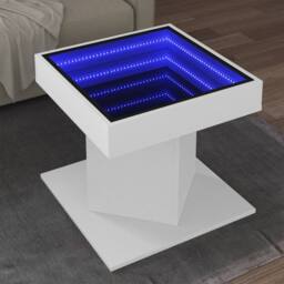 Berkfield Home Decorative Coffee Table with LED White 50x50x45 cm Engineered Wood - Size: 50 x 50 x 45 cm - thumbnail 2