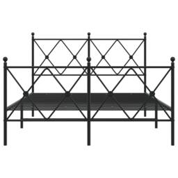 Berkfield Home Metal Bed Frame without Mattress with Footboard Black 120x200cm - Size: Small Double - thumbnail 4