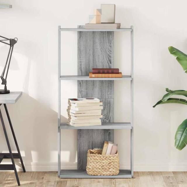 Berkfield Home Beautiful Bookcase 3-Tier Grey Sonoma 60x30x120 cm Engineered Wood - Size: 60 x 30 x 120 cm - image 1