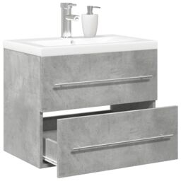 Berkfield Home 2 Piece Bathroom Furniture Set Concrete Grey Engineered Wood - thumbnail 1