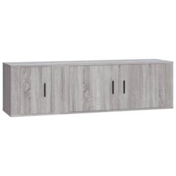 Berkfield Home 2 Piece TV Cabinet Set Grey Sonoma Engineered Wood - thumbnail 2