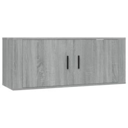 Berkfield Home 2 Piece TV Cabinet Set Grey Sonoma Engineered Wood - thumbnail 4