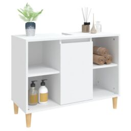 Berkfield Home Sink Cabinet White 80x33x60 cm Engineered Wood - Size: 80 x 33 x 60 cm - thumbnail 4
