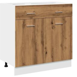 Berkfield Home Drawer Bottom Cabinet Lyon Artisan Oak 80x46x81.5 cm Engineered Wood in Brown - thumbnail 2
