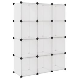 Berkfield Home Storage Cube Organiser with 12 Cubes Transparent PP in Clear - thumbnail 5