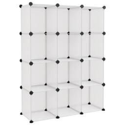 Berkfield Home Storage Cube Organiser with 12 Cubes Transparent PP in Clear - thumbnail 1