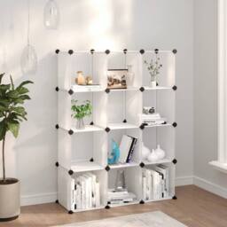 Berkfield Home Storage Cube Organiser with 12 Cubes Transparent PP in Clear - thumbnail 2