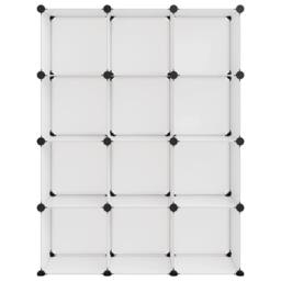 Berkfield Home Storage Cube Organiser with 12 Cubes Transparent PP in Clear - thumbnail 3