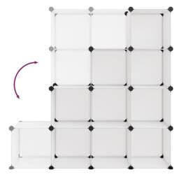 Berkfield Home Storage Cube Organiser with 12 Cubes Transparent PP in Clear - thumbnail 6