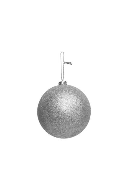 KDMD Silver Glitter Shatterproof Bauble x1 15cm - image 1