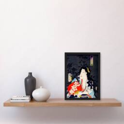 Artery8 Toyohara Kunichika Framed Wall Art Ukiyoe Portrait of an Actress - Size: A4 - thumbnail 2