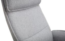 Ashfield Grey Linen Recliner & Stool with Chrome Base - thumbnail 4