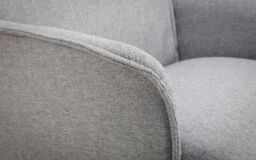 Ashfield Grey Linen Recliner & Stool with Chrome Base - thumbnail 5