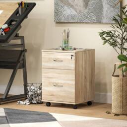 ERGOVEXA Two Drawer Lockable Filing Cabinet, Oak in Natural White - thumbnail 7