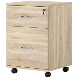 ERGOVEXA Two Drawer Lockable Filing Cabinet, Oak in Natural White - thumbnail 5