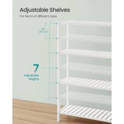 KORVIXA White Bamboo Storage Shelf, 4-Tier Shelving Unit - Size: 100 cm x 100 cm - thumbnail 4