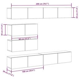 Berkfield Home 6 Piece TV Cabinet Set Wall-mounted Artisan Oak Engineered Wood in Brown - thumbnail 9