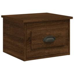 Berkfield Home Elegant Wall-mounted Bedside Cabinet Brown Oak 41.5x36x28cm - Size: 41.5x36x28 cm - thumbnail 3
