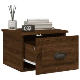 Berkfield Home Elegant Wall-mounted Bedside Cabinet Brown Oak 41.5x36x28cm - Size: 41.5x36x28 cm - thumbnail 4