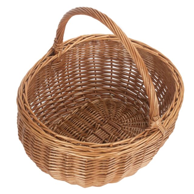 Red Hamper Wicker Shopping Basket Large Deluxe Shopper in Brown - image 1