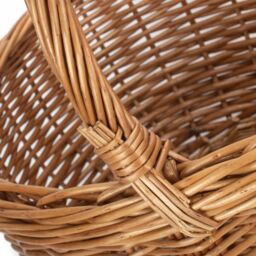 Red Hamper Wicker Shopping Basket Large Deluxe Shopper in Brown - thumbnail 3